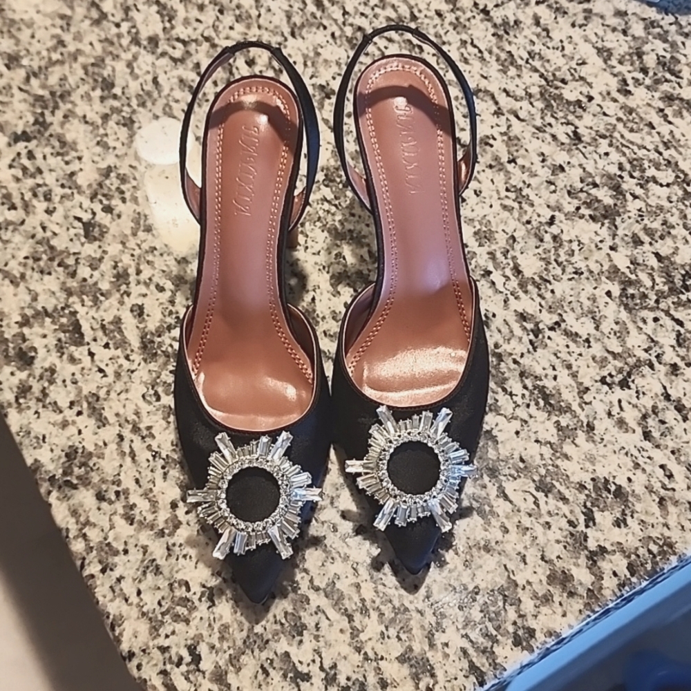 Hay Ixia Rhinestone Pink Heels Size 39 US8